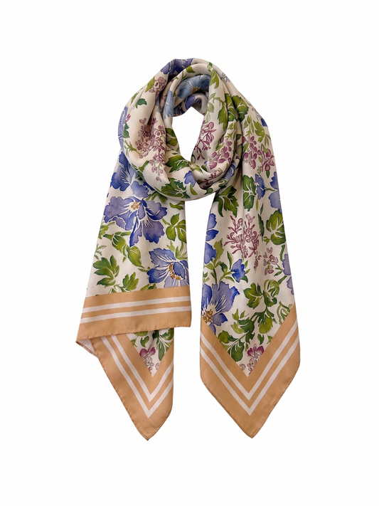 Florence May Large Silk Scarf - Cotton Sateen