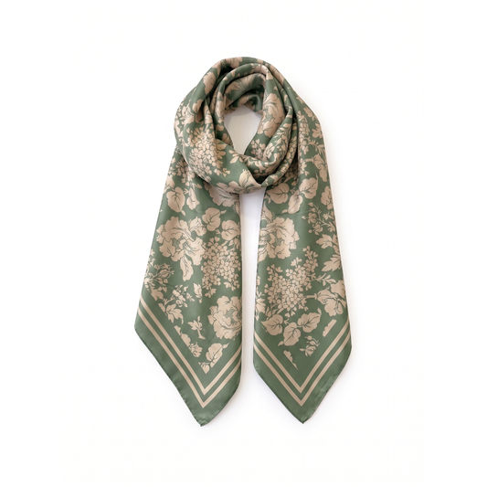 Florence May Large Silk Scarf - Cotton Sateen